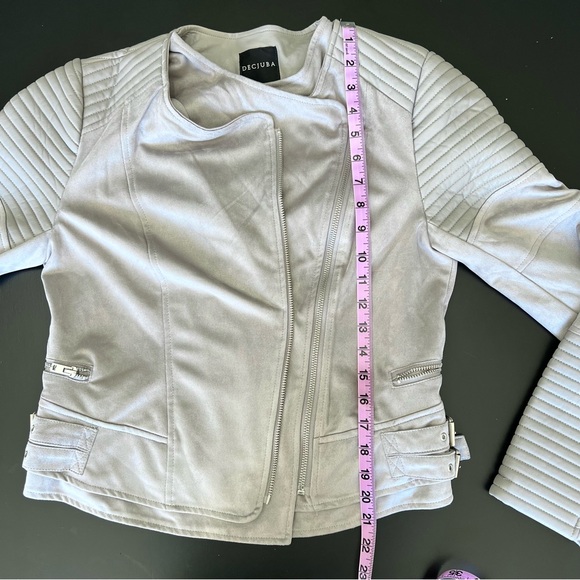 DECJUBA Ramona Biker Jacket Faux Leather Size 12 - Picture 13 of 15
